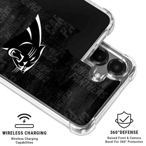NFL Carolina Panthers Black & White Galaxy S26 Clear Case