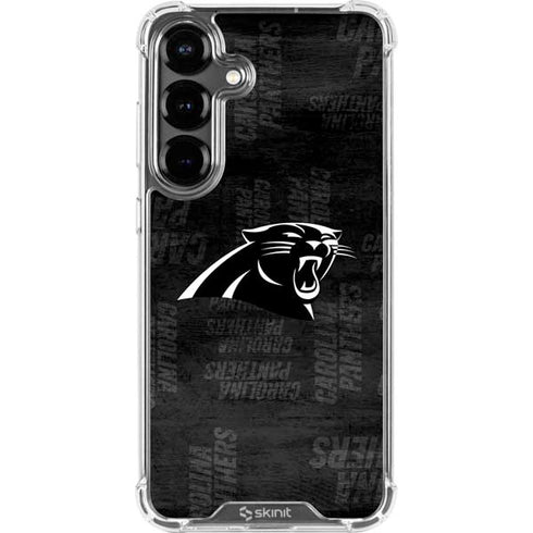 NFL Carolina Panthers Black & White Galaxy S26 Plus Clear Case
