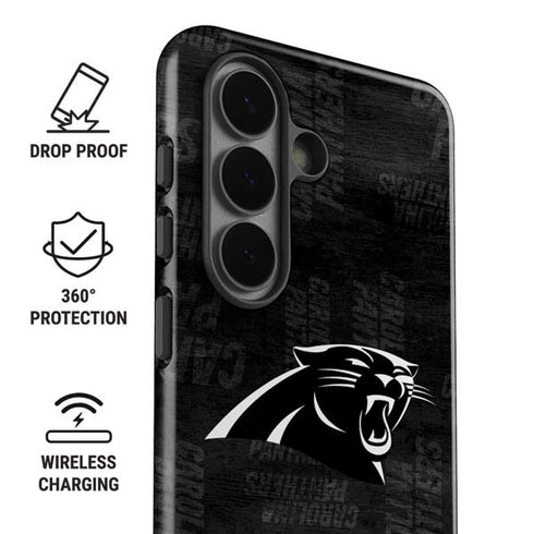 NFL Carolina Panthers Black & White Galaxy S26 Plus Impact Case