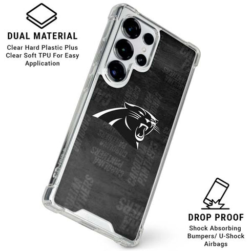 NFL Carolina Panthers Black & White Galaxy S26 Ultra Clear Case