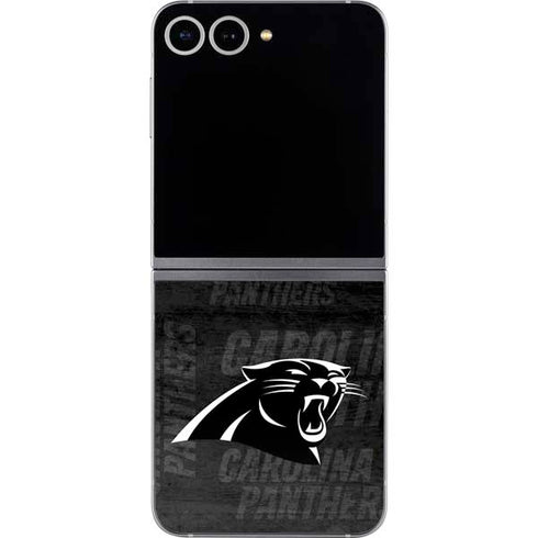 NFL Carolina Panthers Black & White Galaxy Z Flip6 Skin