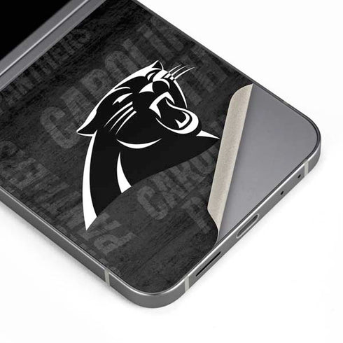 NFL Carolina Panthers Black & White Galaxy Z Flip6 Skin