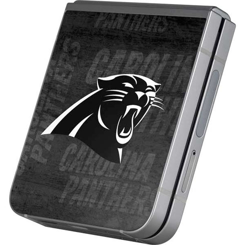 NFL Carolina Panthers Black & White Galaxy Z Flip6 Skin