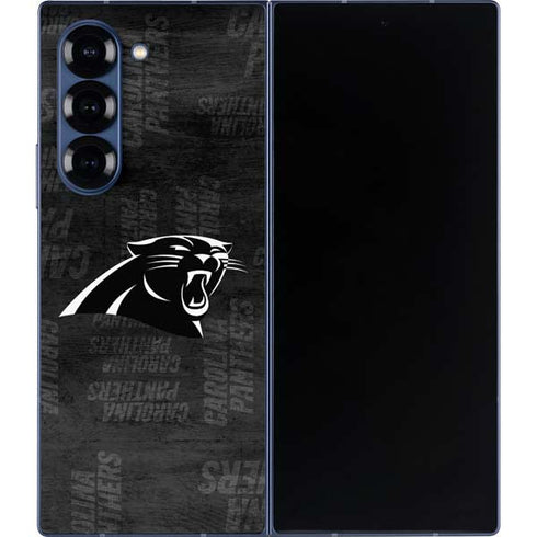 NFL Carolina Panthers Black & White Galaxy Z Fold6 Skin
