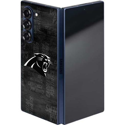 NFL Carolina Panthers Black & White Galaxy Z Fold6 Skin