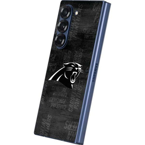 NFL Carolina Panthers Black & White Galaxy Z Fold6 Skin