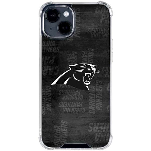 NFL Carolina Panthers Black & White iPhone 15 Clear Case