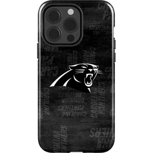 NFL Carolina Panthers Black & White iPhone 15 Pro Impact Case
