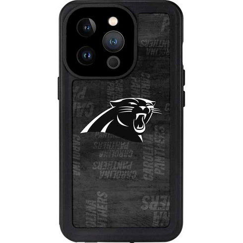 NFL Carolina Panthers Black & White iPhone 15 Pro Waterproof Case