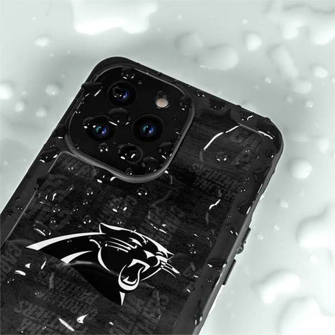 NFL Carolina Panthers Black & White iPhone 15 Pro Waterproof Case