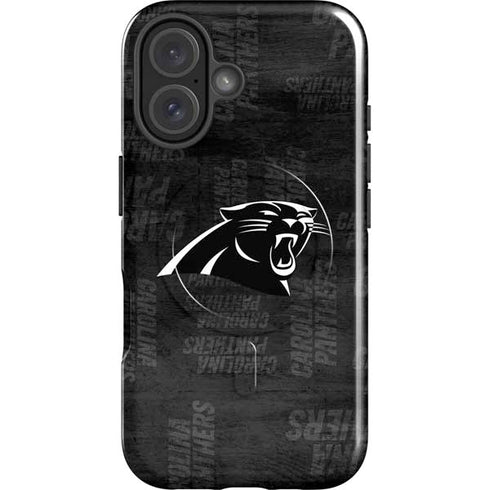 NFL Carolina Panthers Black & White iPhone 16 Magsafe Impact Case