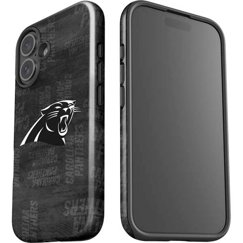 NFL Carolina Panthers Black & White iPhone 16 Plus Impact Case
