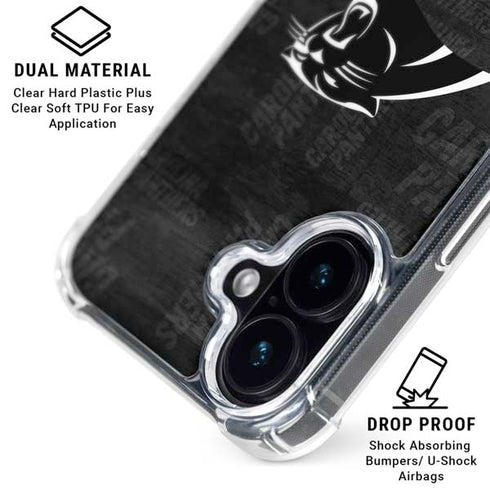 NFL Carolina Panthers Black & White iPhone 16 Plus MagSafe Case