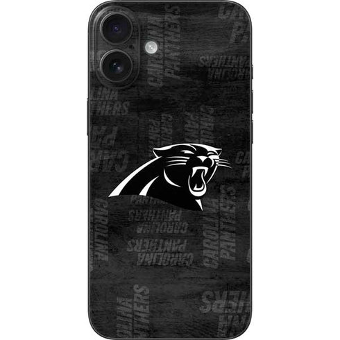 NFL Carolina Panthers Black & White iPhone 16 Plus Skin