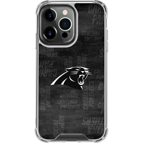 NFL Carolina Panthers Black & White iPhone 16 Pro Clear Case