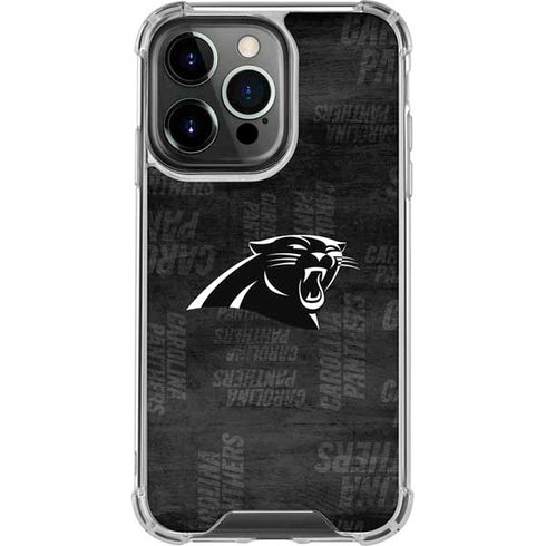 NFL Carolina Panthers Black & White iPhone 16 Pro Max Clear Case