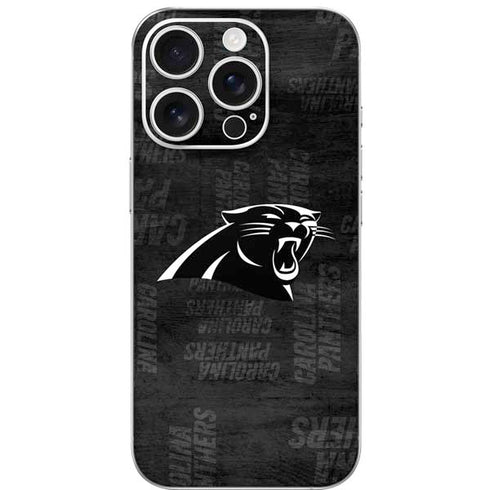 NFL Carolina Panthers Black & White iPhone 16 Pro Skin