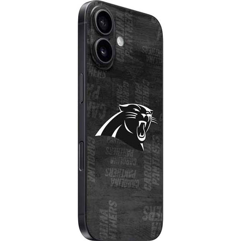 NFL Carolina Panthers Black & White iPhone 16 Skin