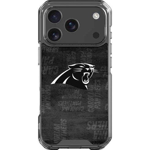 NFL Carolina Panthers Black & White iPhone 18 Pro Clear Case
