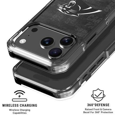 NFL Carolina Panthers Black & White iPhone 18 Pro Clear Case