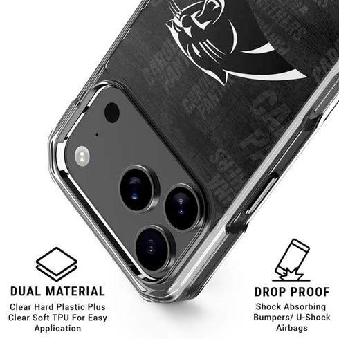 NFL Carolina Panthers Black & White iPhone 18 Pro Clear Case