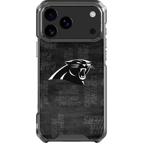 NFL Carolina Panthers Black & White iPhone 18 Pro Max Clear Case