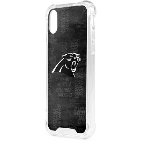 NFL Carolina Panthers Black & White iPhone XS Clear Case