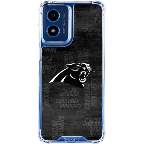 NFL Carolina Panthers Black & White Moto G 5G (2024) Clear Case