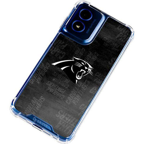 NFL Carolina Panthers Black & White Moto G 5G (2024) Clear Case