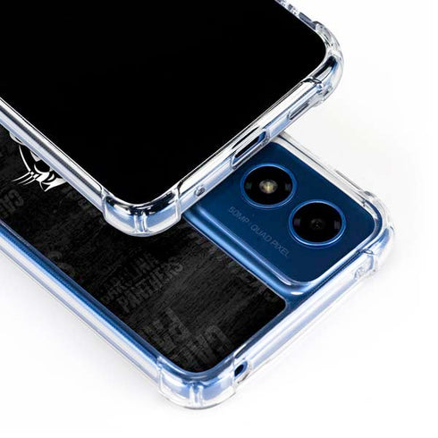 NFL Carolina Panthers Black & White Moto G 5G (2024) Clear Case