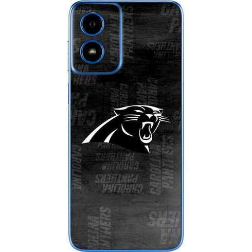 NFL Carolina Panthers Black & White Moto G Play 4G (2024) Skin