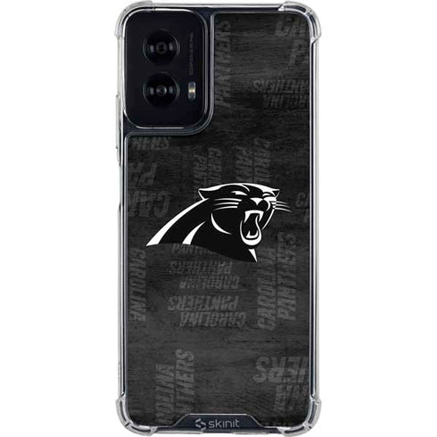 NFL Carolina Panthers Black & White Moto G Power 5G (2024) Clear Case