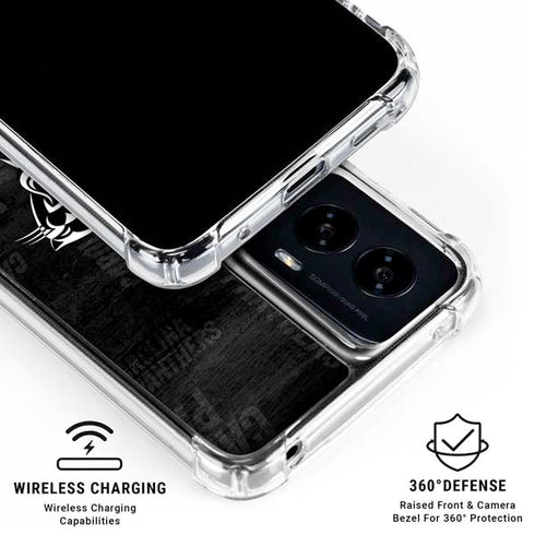 NFL Carolina Panthers Black & White Moto G Power 5G (2024) Clear Case