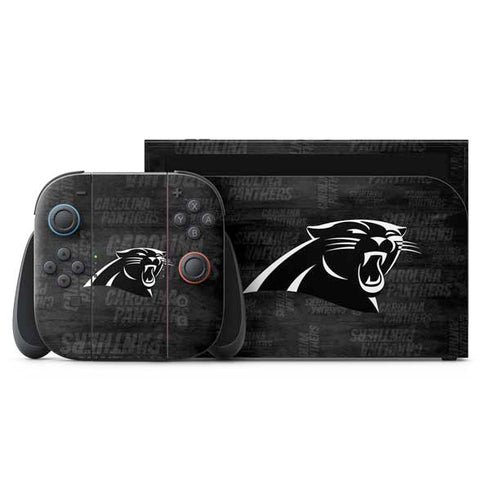NFL Carolina Panthers Black & White Nintendo Skins