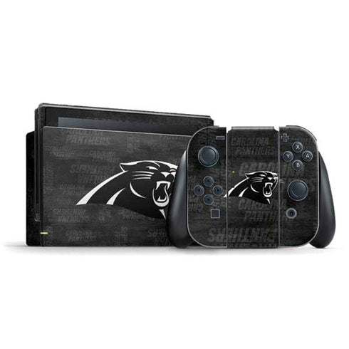 NFL Carolina Panthers Black & White Nintendo Skins