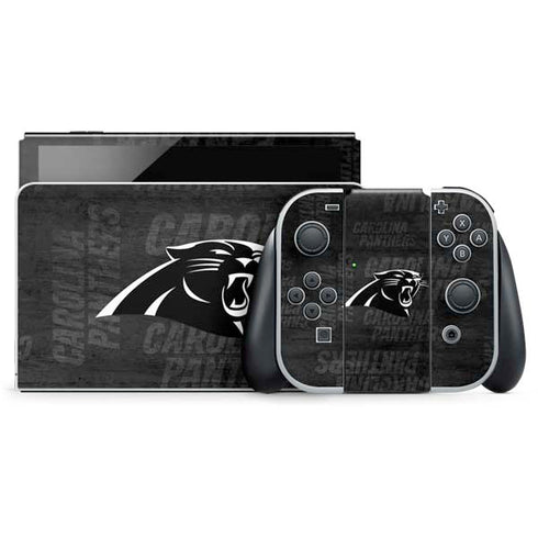 NFL Carolina Panthers Black & White Nintendo Skins