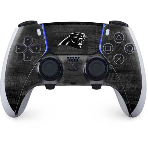 NFL Carolina Panthers Black & White PS5 DualSense Edge Pro Controller Skin