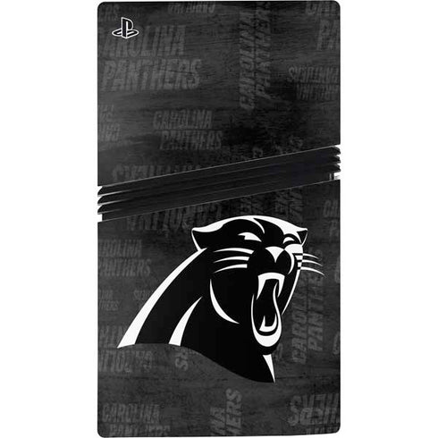 NFL Carolina Panthers Black & White PS5 Pro Disk Console Skin