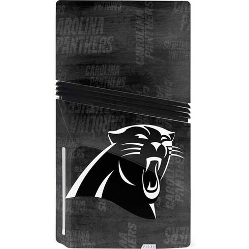 NFL Carolina Panthers Black & White PS5 Pro Disk Console Skin