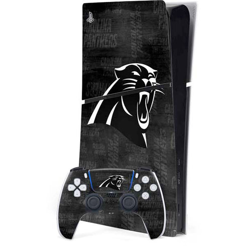 NFL Carolina Panthers Black & White PlayStation PS5 Skins
