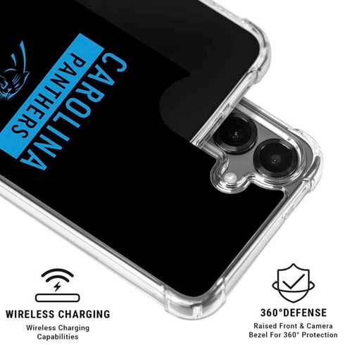 NFL Carolina Panthers Black Performance Series Galaxy S26 Plus Clear Case