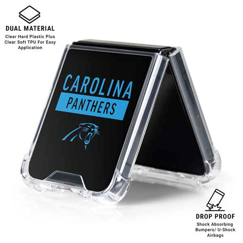 NFL Carolina Panthers Black Performance Series Galaxy Z Flip6 Clear Case
