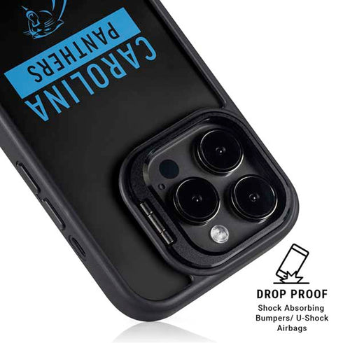 NFL Carolina Panthers Black Performance Series iPhone 15 Pro Max Kickstand Case