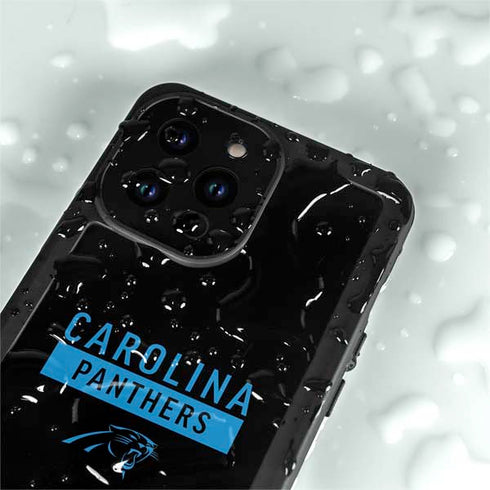 NFL Carolina Panthers Black Performance Series iPhone 15 Pro Waterproof Case