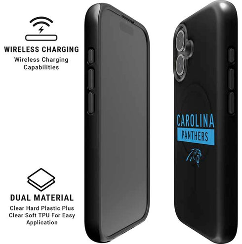 NFL Carolina Panthers Black Performance Series iPhone 16 Magsafe Impact Case