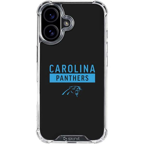NFL Carolina Panthers Black Performance Series iPhone 16 Plus Clear Case