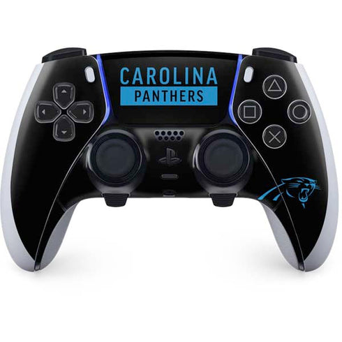 NFL Carolina Panthers Black Performance Series PS5 DualSense Edge Pro Controller Skin