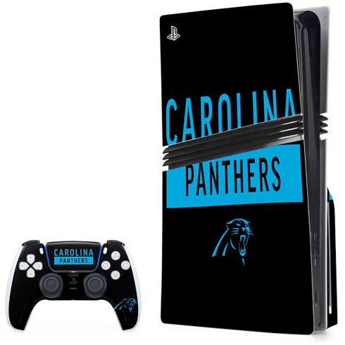 NFL Carolina Panthers Black Performance Series PS5 Pro Disk Bundle Skin