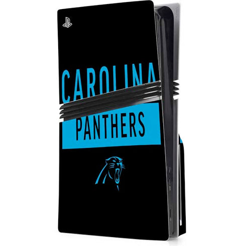 NFL Carolina Panthers Black Performance Series PS5 Pro Disk Console Skin