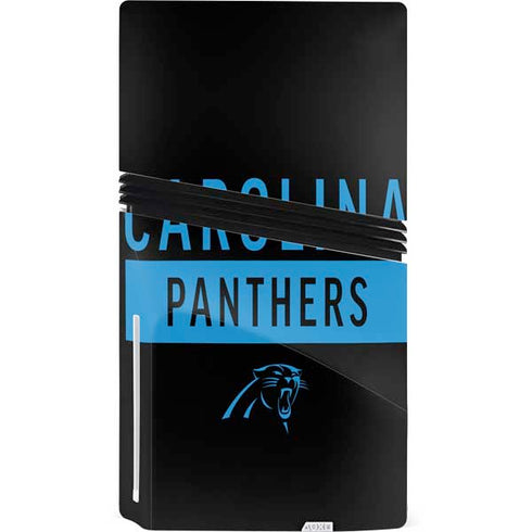NFL Carolina Panthers Black Performance Series PS5 Pro Disk Console Skin